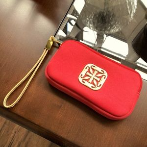 Excellent Used Condition!  Ruby Red Rustic Cuff Wristlet/ Pouch!